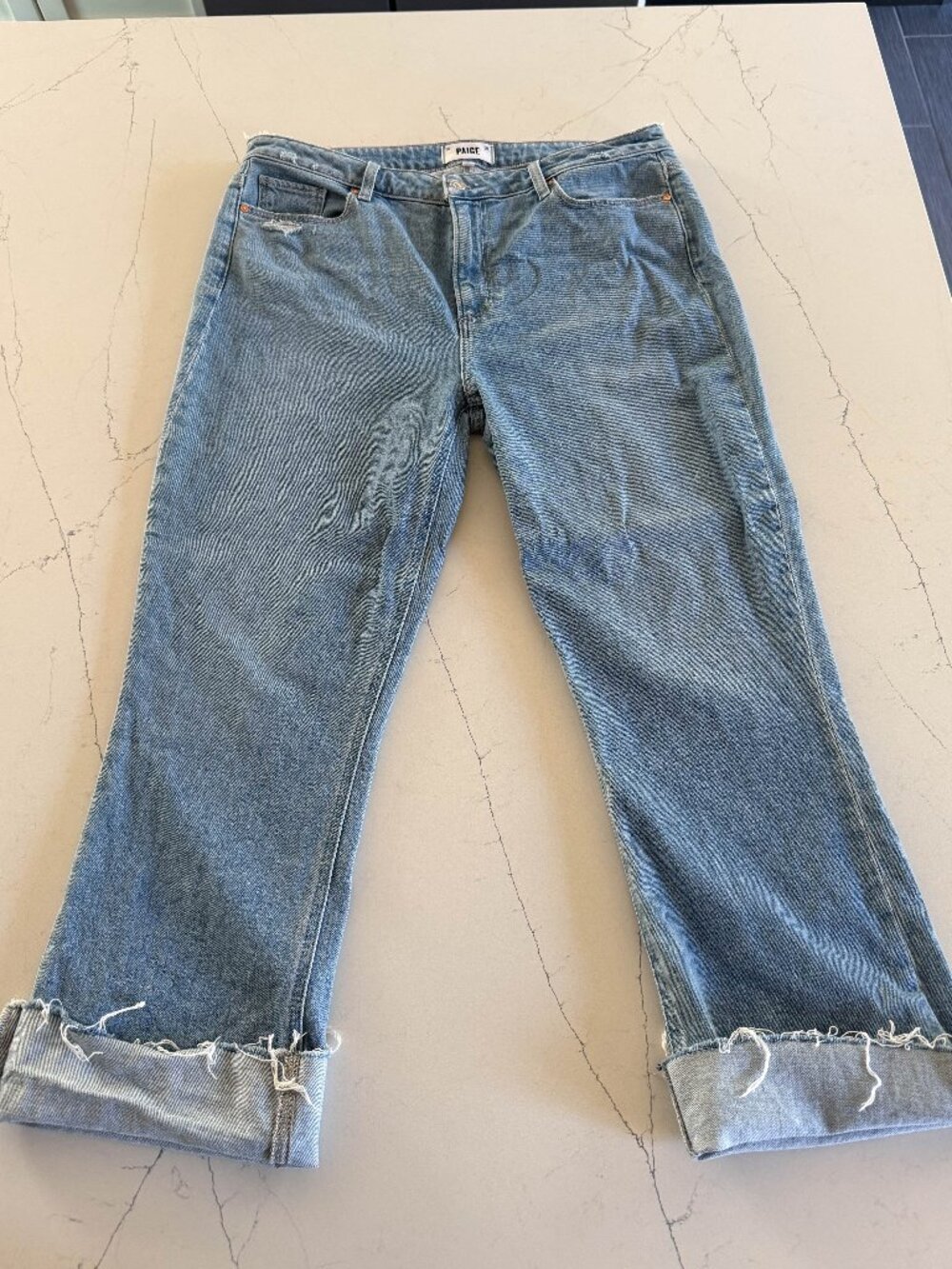 Paige Colette Raw Hem Crop Flare Jeans